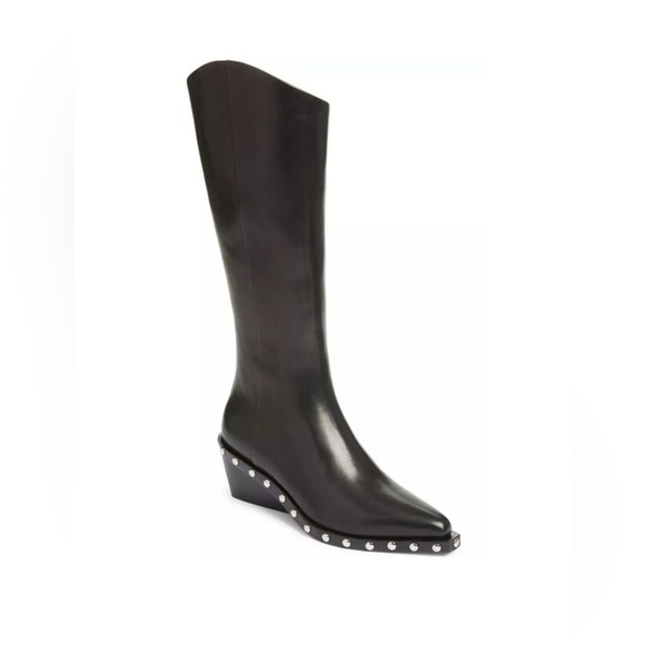 Rag & Bone Santiago black wedge knee Boots 36.5=6.5